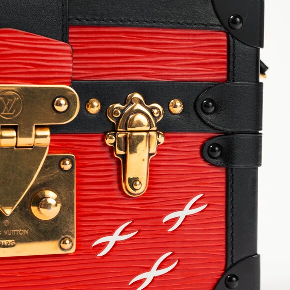 Louis Vuitton Petite Malle Rouge Epi Leather Trunk Crossbody - Picture 8 of 12